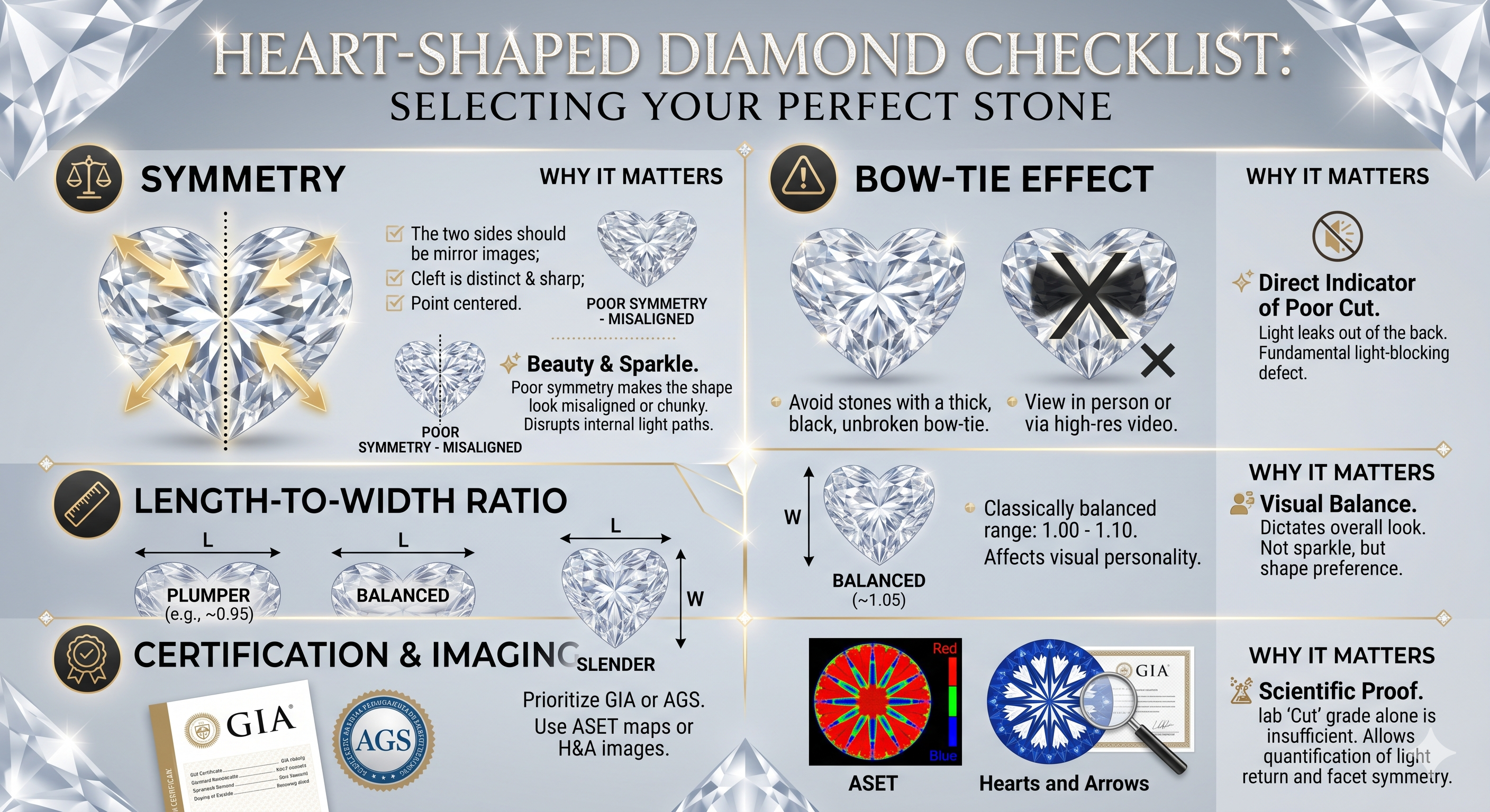 heart shaped diamond checklist